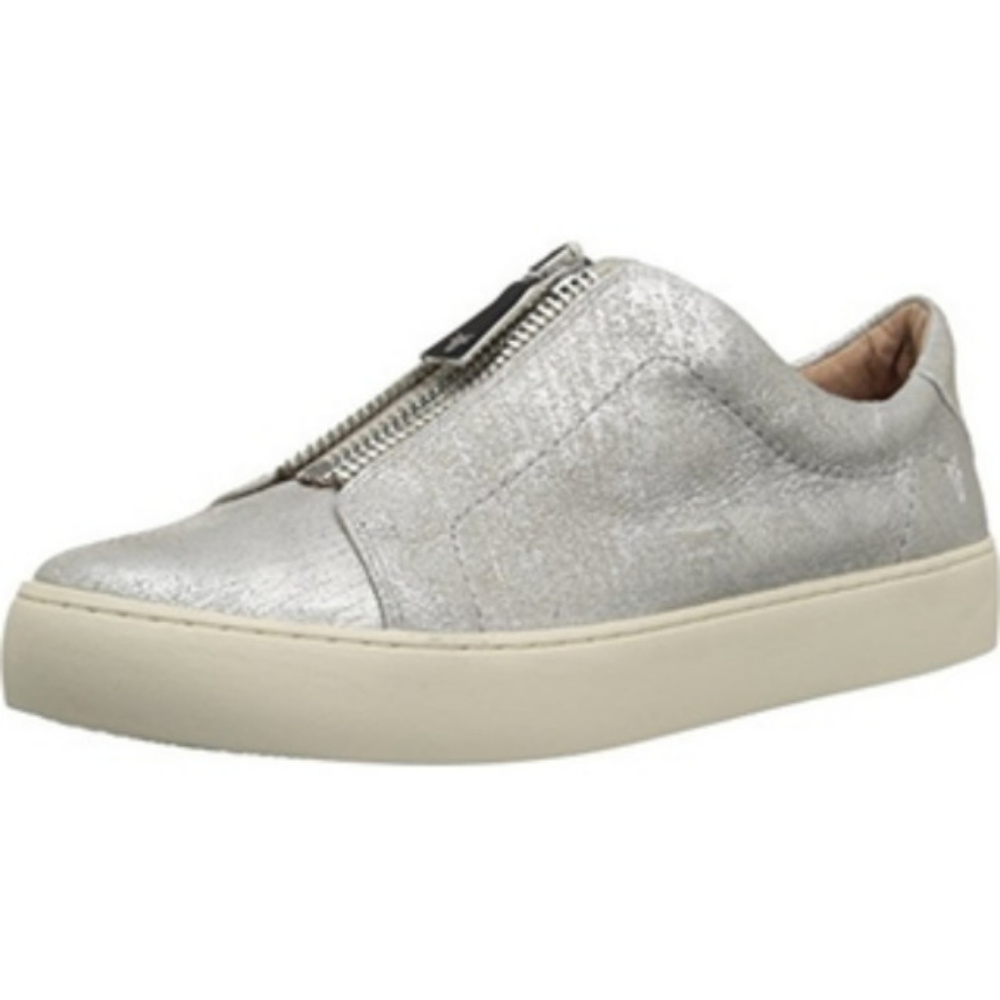 New Frye Lena Silver Zip Platform Sneakers